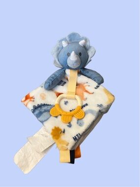 SL Home Fashions Triceratops Dinosaur Plush Lovey Baby Security Blanket 15”